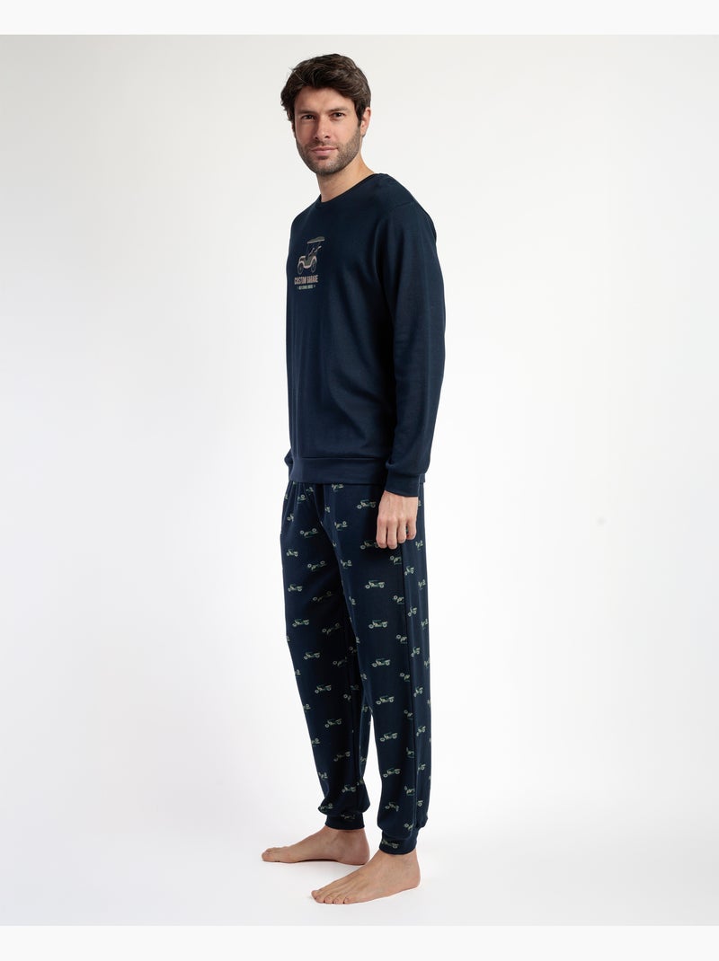 Pyjama à manches longues Old School pour homme ADMAS Bleu marine - Kiabi