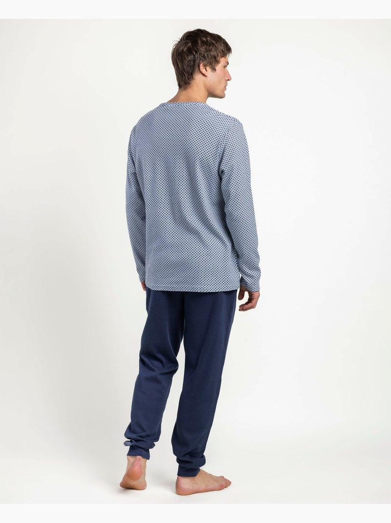 Pyjama à manches longues ouvert Frostline pour homme ADMAS CLASSIC Bleu marine - Kiabi