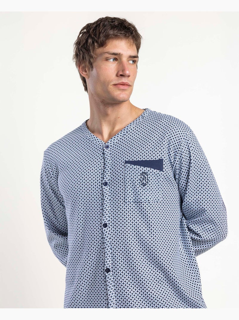 Pyjama à manches longues ouvert Frostline pour homme ADMAS CLASSIC Bleu marine - Kiabi