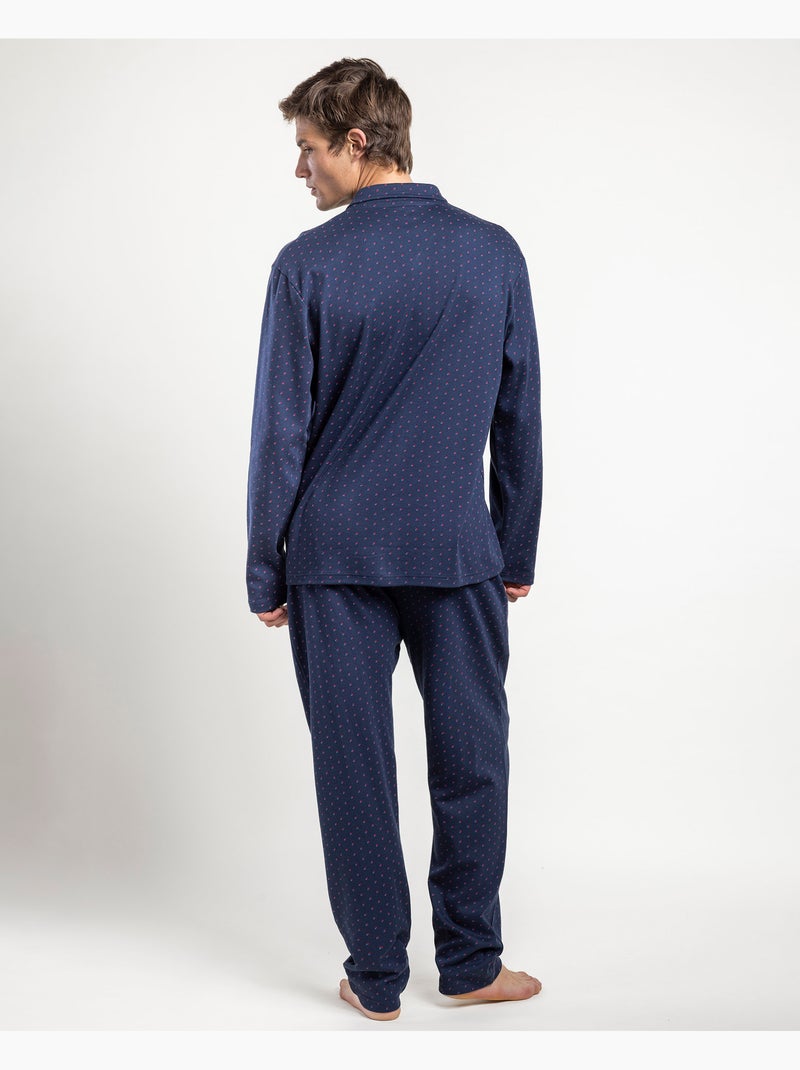 Pyjama à manches longues ouvert pour homme ADMAS CLASSIC Bleu marine - Kiabi