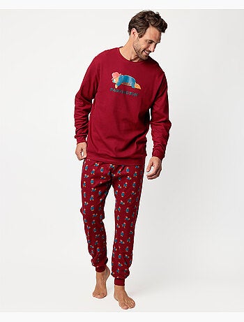 Pyjama à manches longues PADDINGTON pour homme, couleur grenat