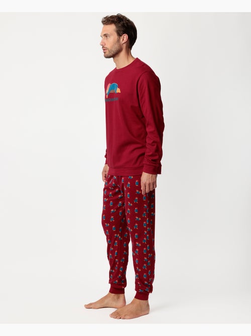 Pyjama à manches longues PADDINGTON pour homme, couleur grenat - Kiabi