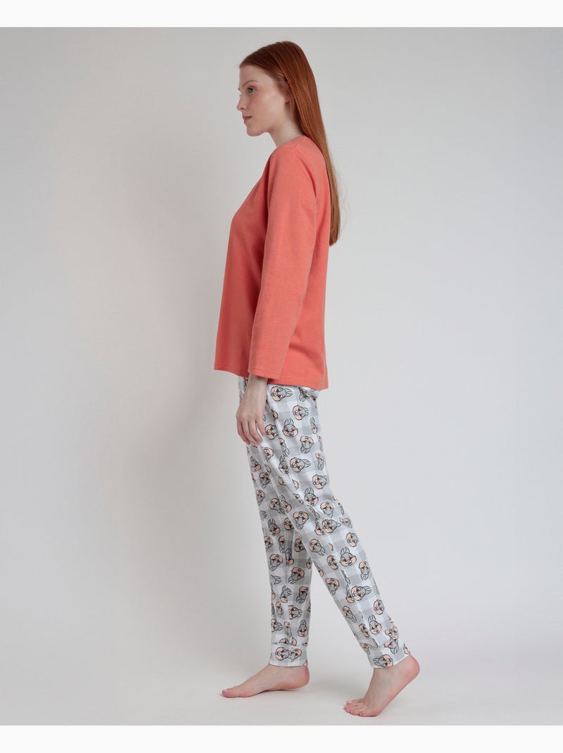 Pyjama à manches longues Panpan pour femme DISNEY Orange - Kiabi