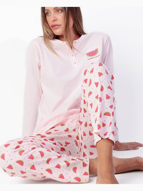 Pyjama à manches longues pastèque pour femme ADMAS - Kiabi Pyjama à manches longues pastèque pour femme ADMAS - Kiabi