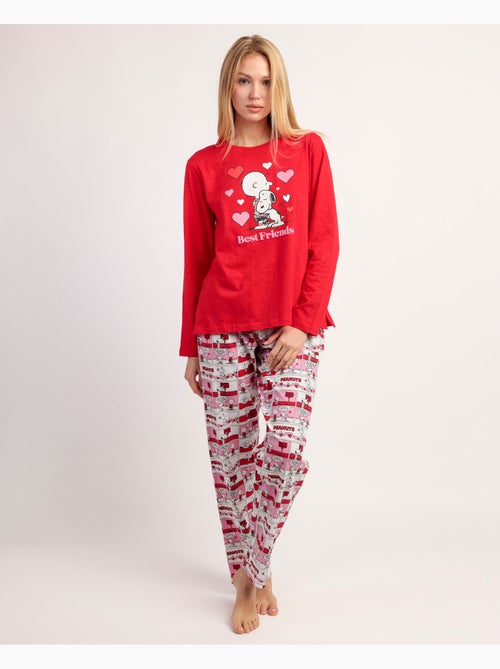Pyjama à manches longues PEANUTS pour femme, motif Love Valentines - Kiabi Pyjama à manches longues PEANUTS pour femme, motif Love Valentines - Kiabi