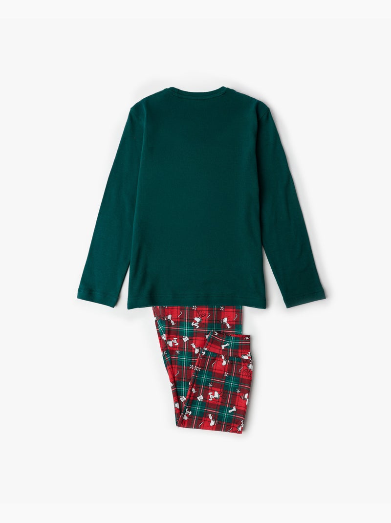Pyjama à manches longues Peanuts Reindeer Crossing pour garçons Vert - Kiabi
