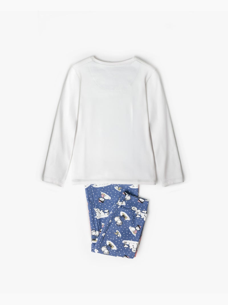 Pyjama à manches longues PEANUTS Snow Drift pour fille Ecru - Kiabi