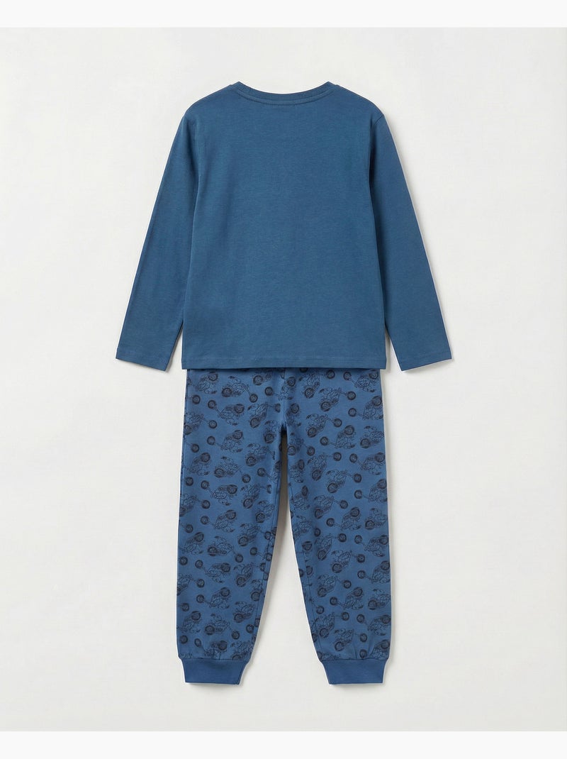 Pyjama à manches longues PEANUTS Speed Club pour garçons Bleu denim - Kiabi