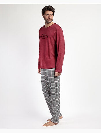 Pyjama à manches longues pied-de-poule pour homme ADMAS