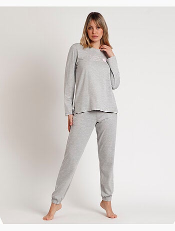 Pyjama à manches longues pour femme ADMAS CLASSIC à cœurs roses