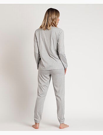 Pyjama à manches longues pour femme ADMAS CLASSIC à cœurs roses