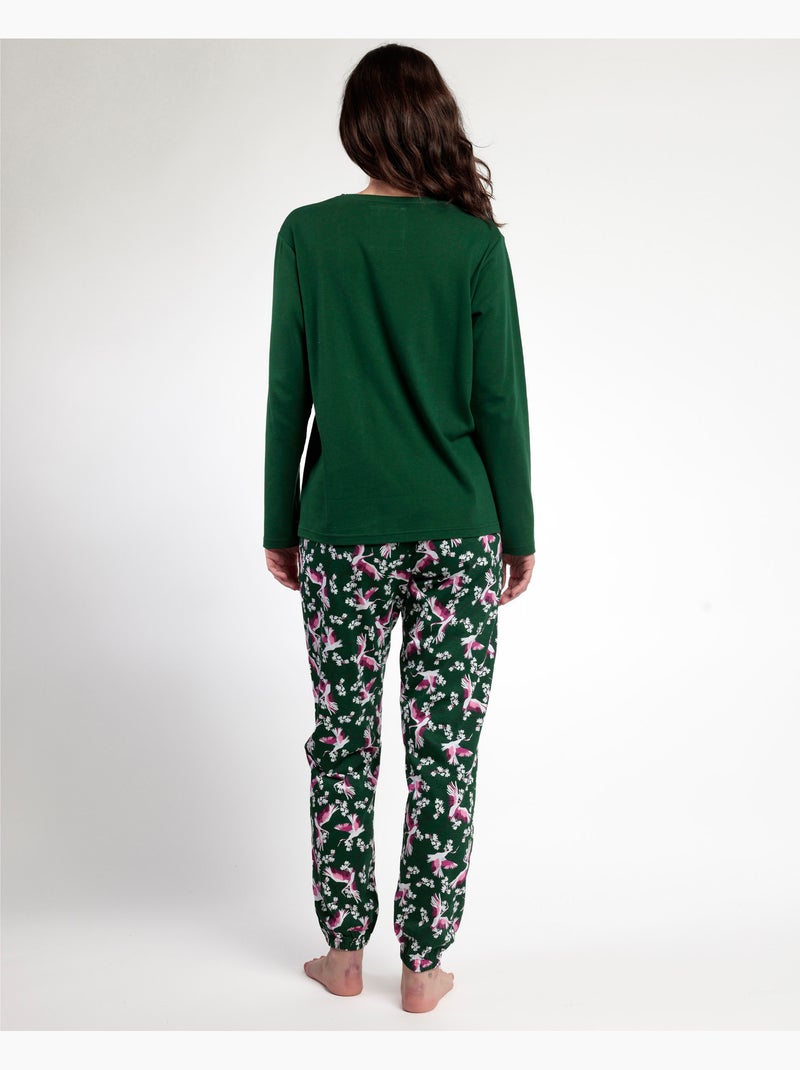 Pyjama à manches longues pour femme ADMAS GARDEN Wild Nature Vert - Kiabi