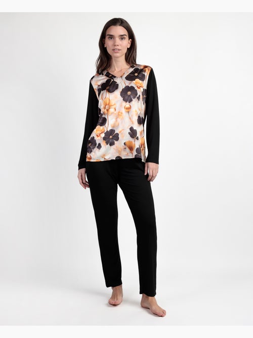 Pyjama à manches longues pour femme ADMAS LUXURY Fleurs de luxe - Kiabi Pyjama à manches longues pour femme ADMAS LUXURY Fleurs de luxe - Kiabi