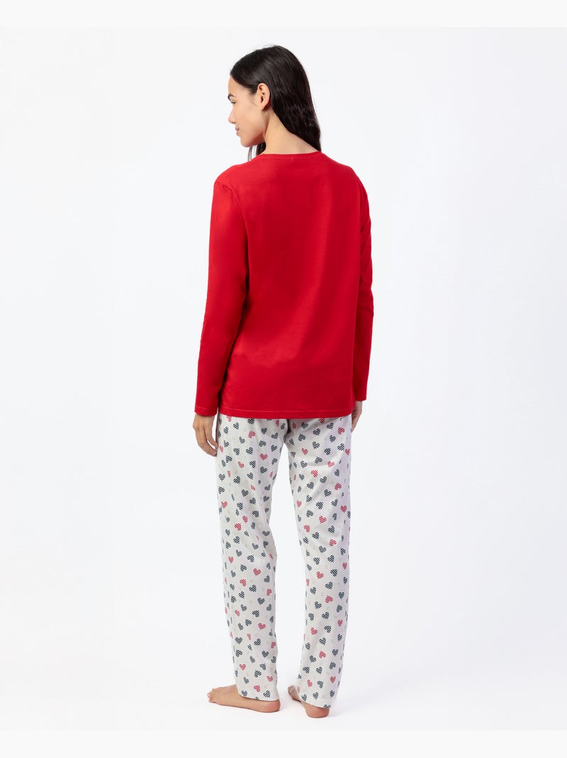 Pyjama à manches longues pour femme ADMAS Ocean Lover Rouge - Kiabi