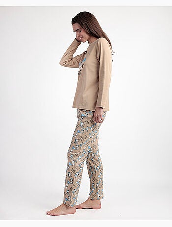 Pyjama à manches longues pour femme PEANUTS Varsity Squad