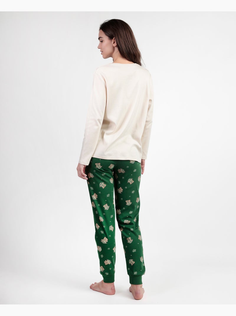 Pyjama à manches longues pour femme STAR WARS MANDALORIAN Cute Grogu Ecru - Kiabi