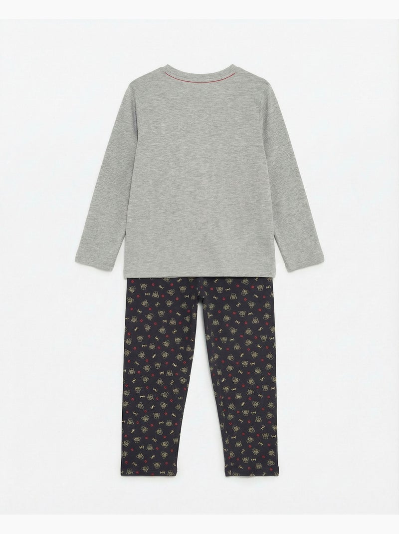 Pyjama à manches longues pour garçon STAR WARS The Force Is Strong Gris chiné - Kiabi