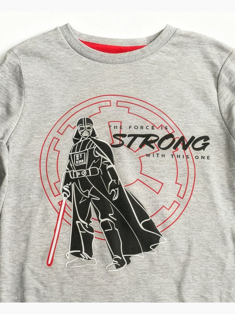 Pyjama à manches longues pour garçon STAR WARS The Force Is Strong Gris chiné - Kiabi