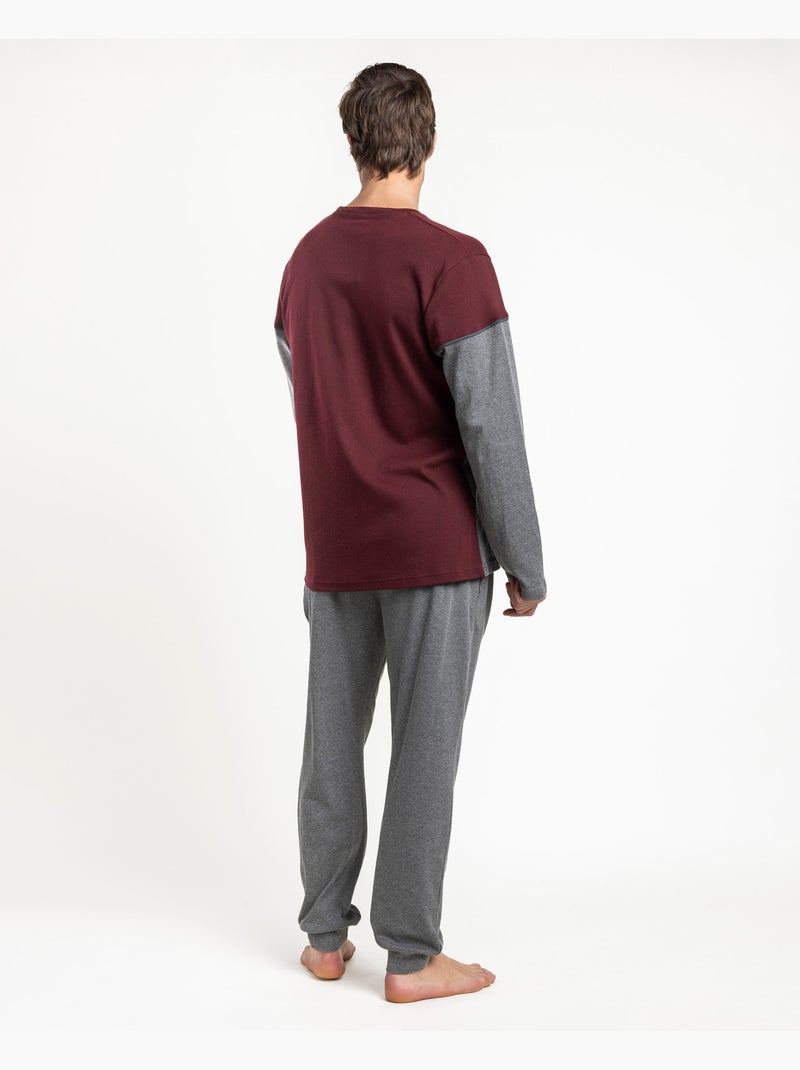 Pyjama à manches longues pour homme > - RESTEZ CHEZ VOUS Bordeaux - Kiabi