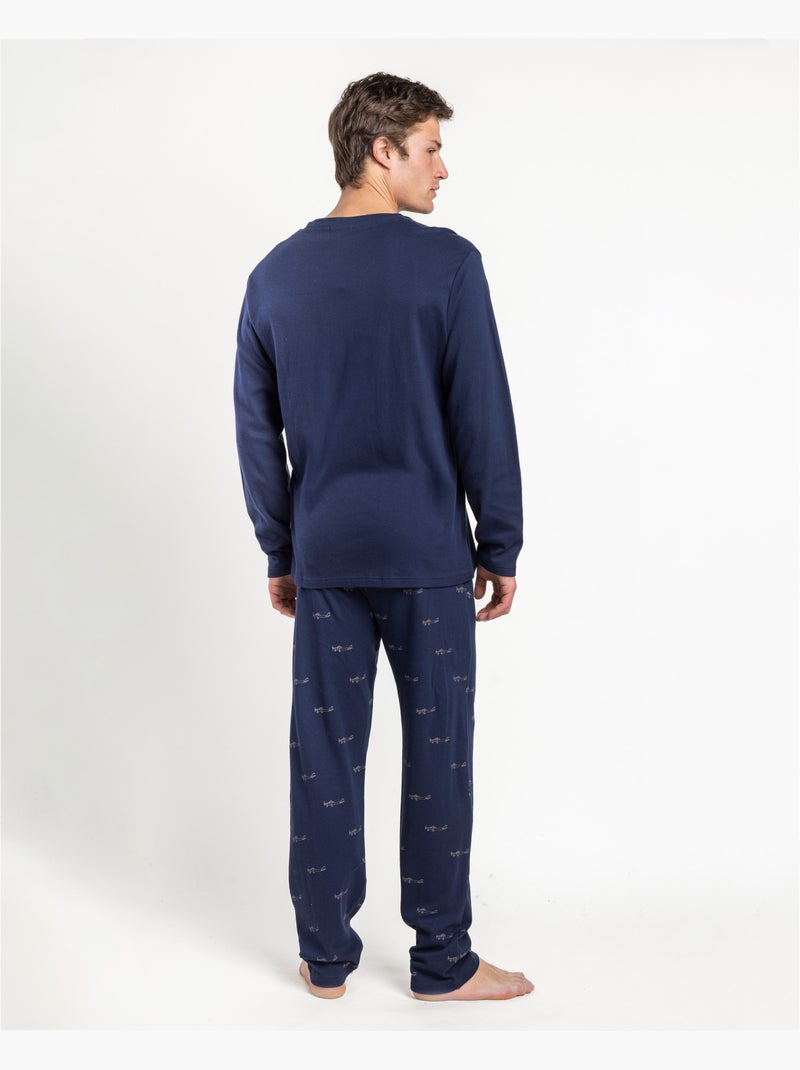 Pyjama à manches longues pour homme ADMAS > Bleu marine - Kiabi