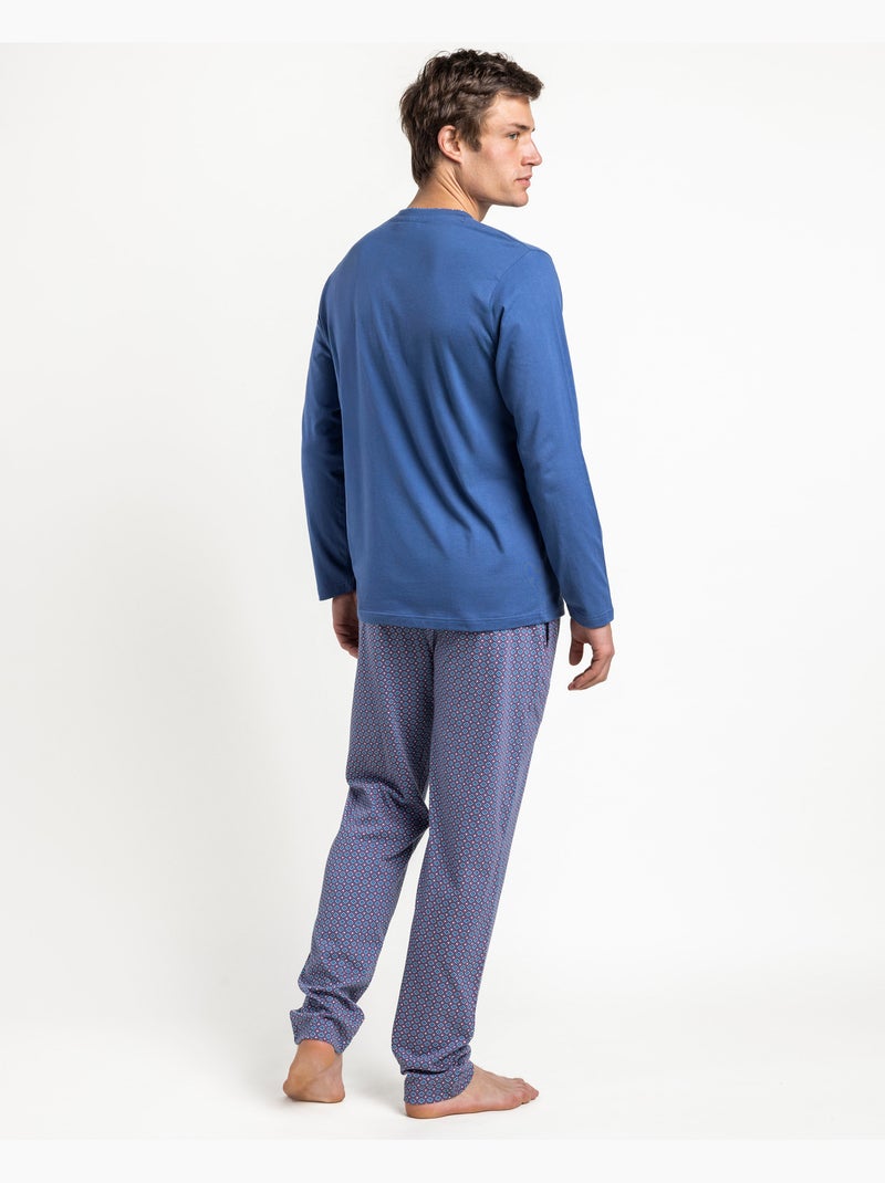 Pyjama à manches longues pour homme ADMAS CLASSIC Sterling Bleu - Kiabi