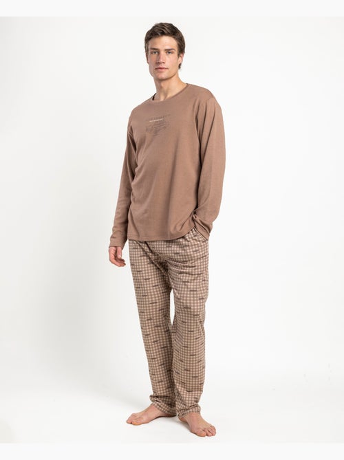 Pyjama à manches longues pour homme ADMAS, marron, New York - Kiabi