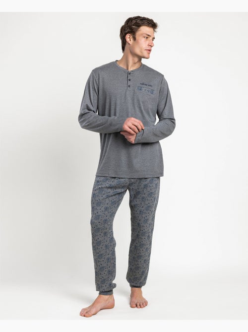 Pyjama à manches longues pour homme ANTONIO MIRO à motif cachemire - Kiabi