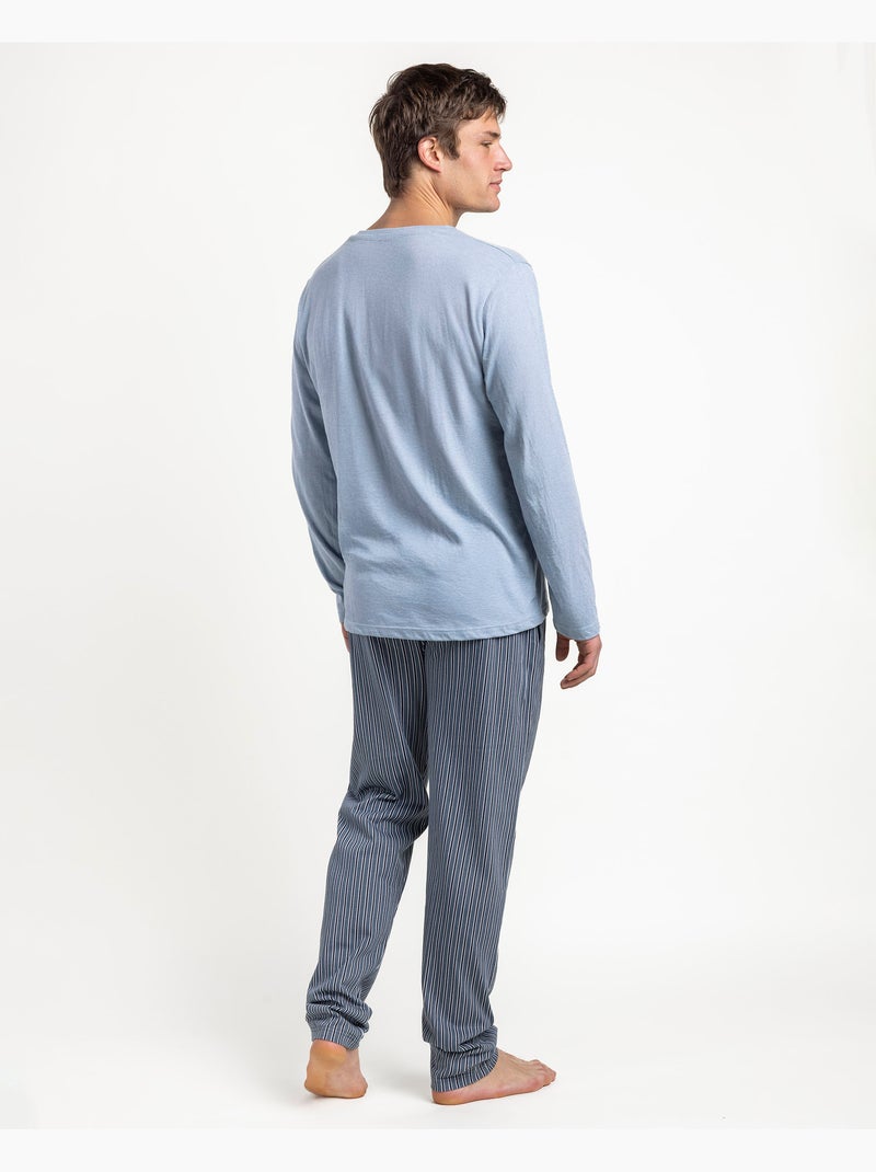 Pyjama à manches longues pour homme ANTONIO MIRO Bleu - Kiabi