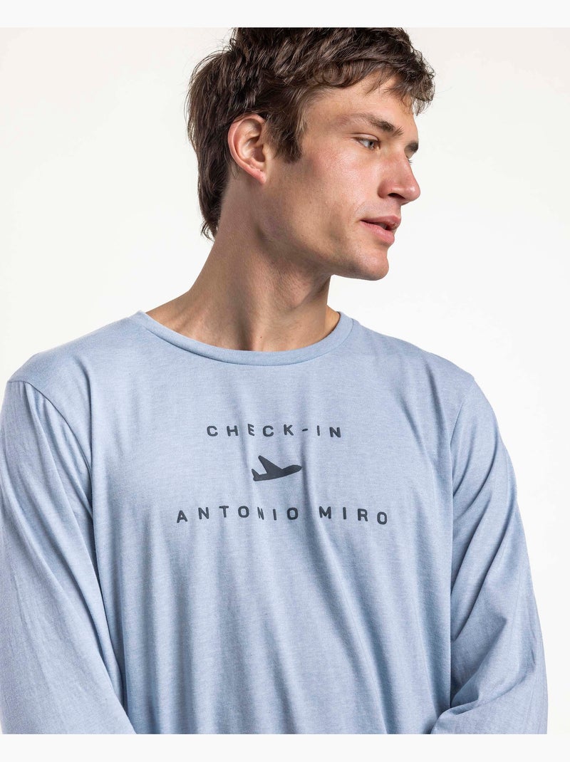Pyjama à manches longues pour homme ANTONIO MIRO Bleu - Kiabi