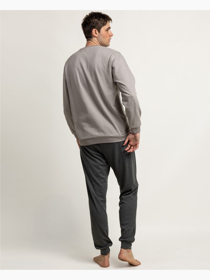 Pyjama à manches longues pour homme ASTERIX à pois Gris - Kiabi