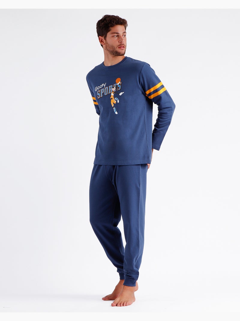 Pyjama à manches longues pour homme Disney Goofy Stories Bleu denim - Kiabi