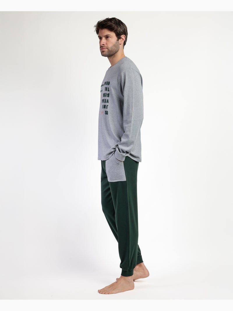 Pyjama à manches longues pour homme LOIS Den1962 Gris chiné - Kiabi