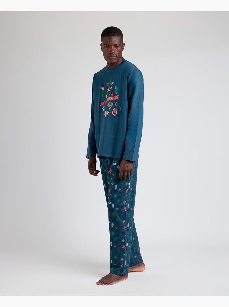 Pyjama à manches longues pour homme STAR WARS Alien Species Bleu denim - Kiabi