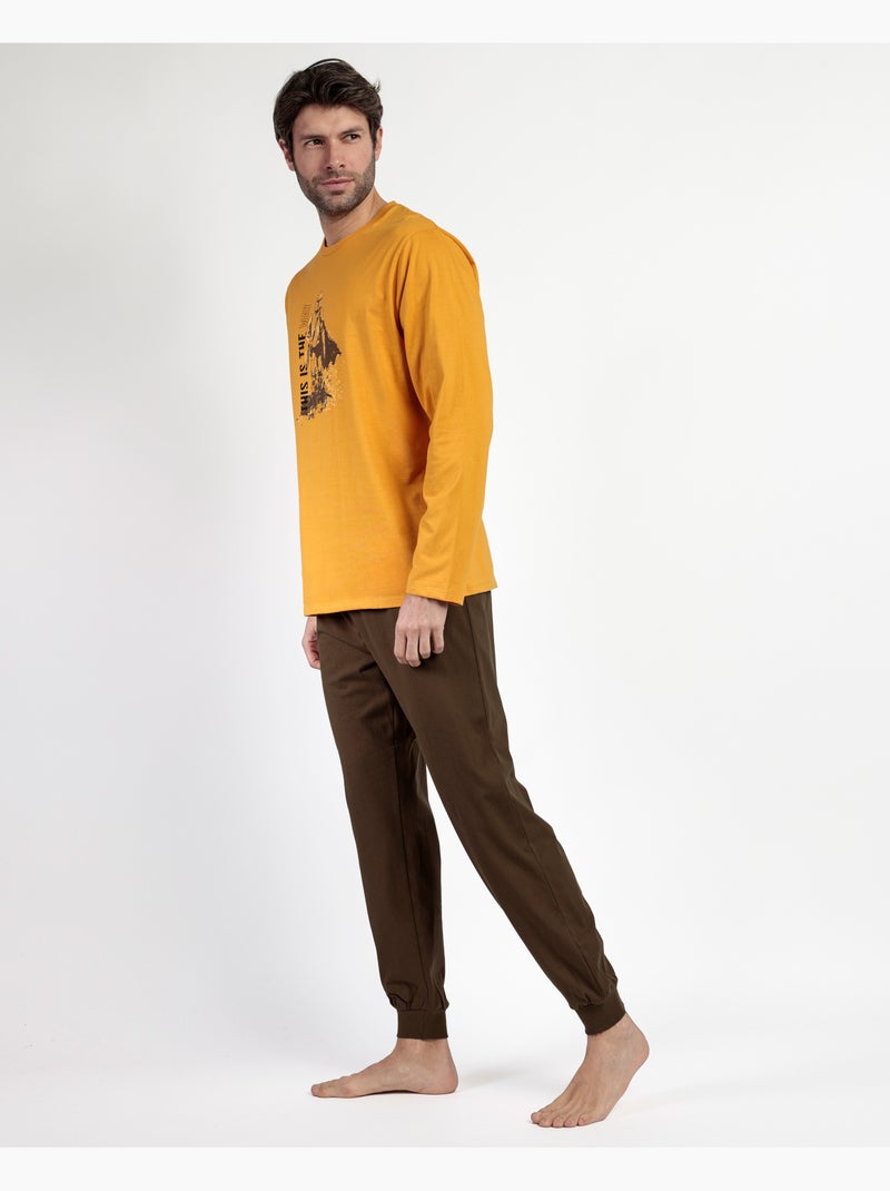 Pyjama à manches longues pour homme STAR WARS MANDALORIAN This Is The Way Ocre - Kiabi