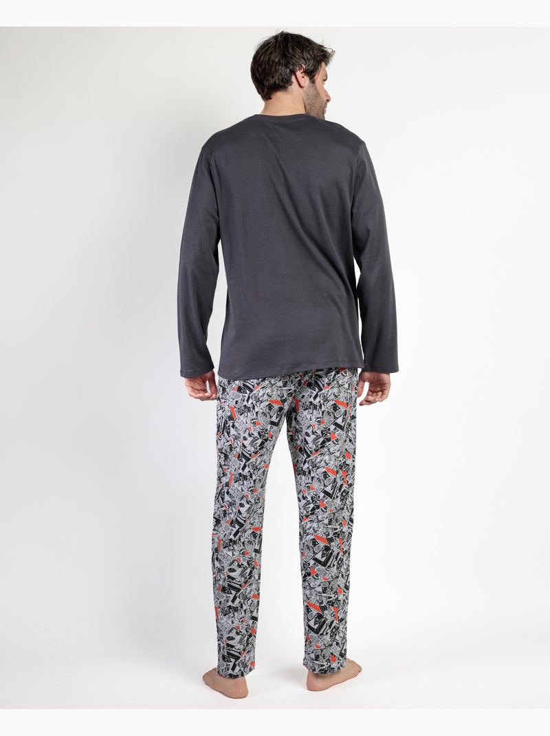 Pyjama à manches longues pour homme STAR WARS, motif bande dessinée noir et blanc Gris foncé - Kiabi