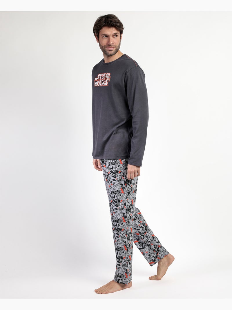 Pyjama à manches longues pour homme STAR WARS, motif bande dessinée noir et blanc Gris foncé - Kiabi
