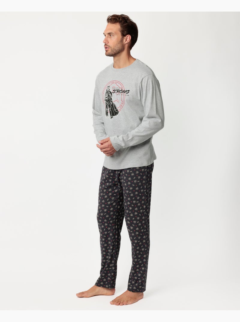 Pyjama à manches longues pour homme STAR WARS The Force Is Strong Gris chiné - Kiabi