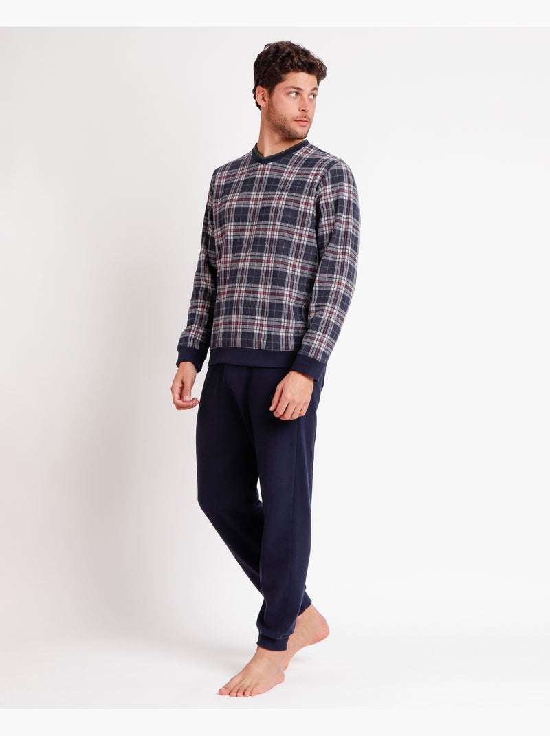 Pyjama à manches longues sobre pour homme ANTONIO MIRO Bleu marine - Kiabi