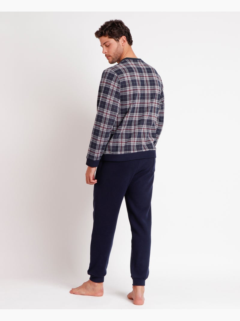 Pyjama à manches longues sobre pour homme ANTONIO MIRO Bleu marine - Kiabi