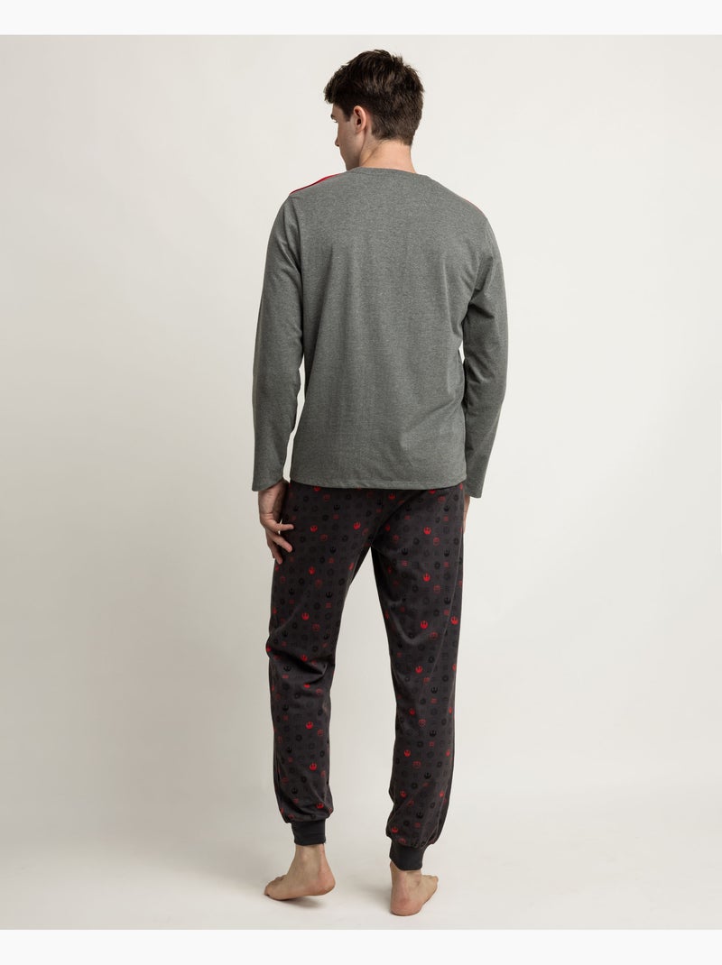 Pyjama à manches longues STAR WARS Dark Friends pour hommes Gris chiné - Kiabi