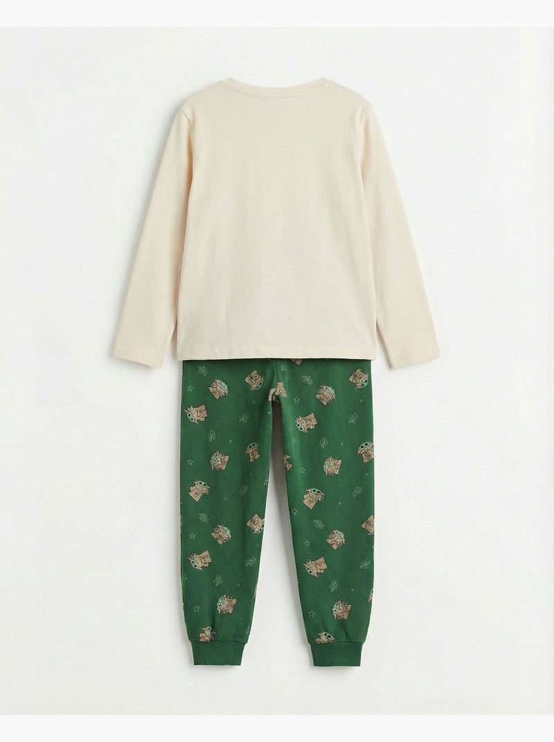 Pyjama à manches longues STAR WARS MANDALORIAN Grogu mignon pour filles Ecru - Kiabi