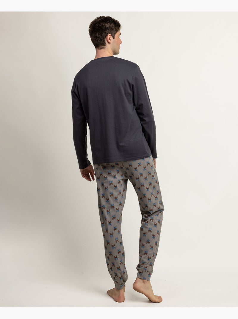 Pyjama à manches longues Stitch Arcade pour homme de Disney Gris foncé - Kiabi