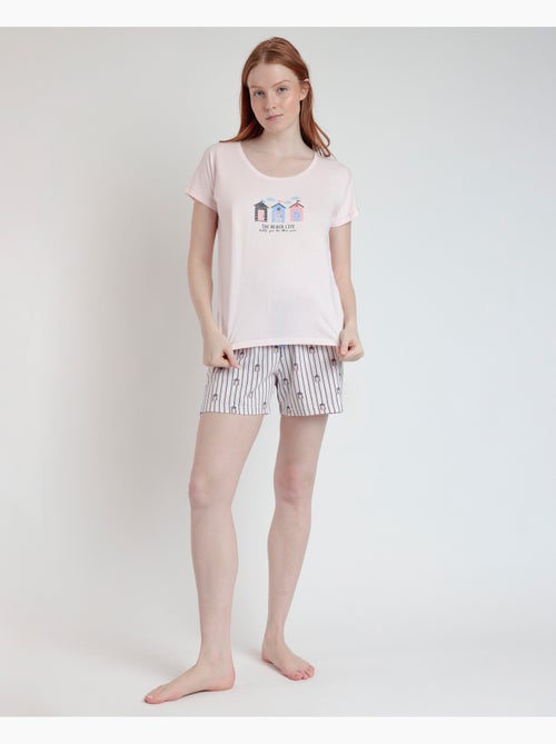 Pyjama à manches tombantes pour femme ADMAS Beach Life - Kiabi Pyjama à manches tombantes pour femme ADMAS Beach Life - Kiabi