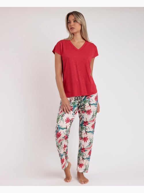 Pyjama à manches tombantes pour femme ADMAS GARDEN Tropical Spirit - Kiabi Pyjama à manches tombantes pour femme ADMAS GARDEN Tropical Spirit - Kiabi