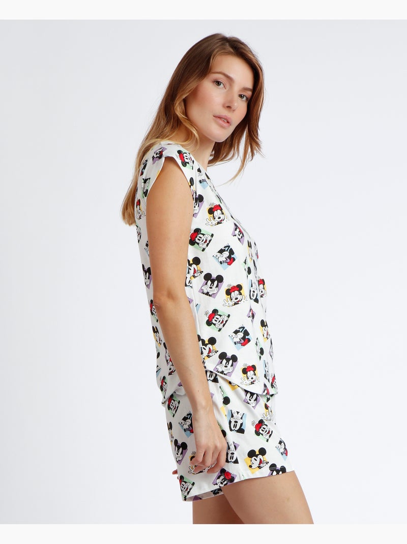Pyjama à manches tombantes pour femme Disney Attitude is Everything Ecru - Kiabi