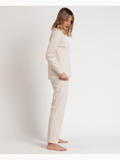 Pyjama à pois bio à manches longues pour femme ADMAS CLASSIC - Kiabi Pyjama à pois bio à manches longues pour femme ADMAS CLASSIC - Kiabi
