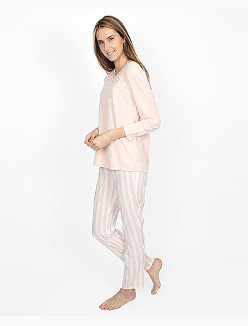 Pyjama à rayures classiques à manches longues pour femme ADMAS CLASSIC