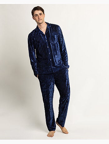 Pyjama à rayures luxueuses à manches longues ouvertes pour homme ADMAS LUXURY