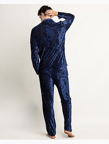 Pyjama à rayures luxueuses à manches longues ouvertes pour homme ADMAS LUXURY