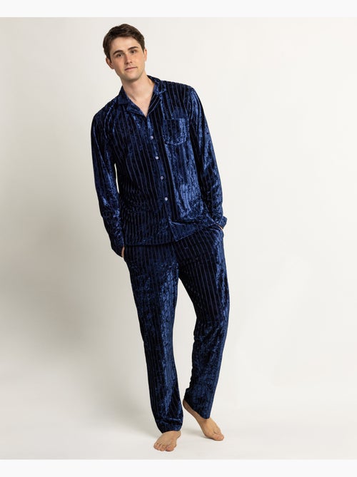 Pyjama à rayures luxueuses à manches longues ouvertes pour homme ADMAS LUXURY - Kiabi Pyjama à rayures luxueuses à manches longues ouvertes pour homme ADMAS LUXURY - Kiabi